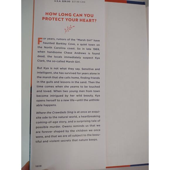 Where the Crawdads Sing by Delia Owens Hardcover Reese's Book Club EUC - Picture 7 of 8